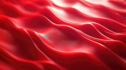Poster - 3D red background featuring dynamic waves, perfect for futuristic tech designs, digital concepts, and modern visualizations