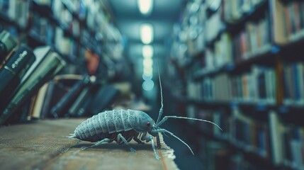 Canvas Print - silverfish in the library