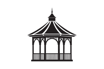 Pavilion silhouette vector illustration, Pavilion silhouette vector, Pavilion silhouette PNG 