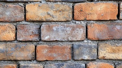 Weathered Brick Wall with Mortar