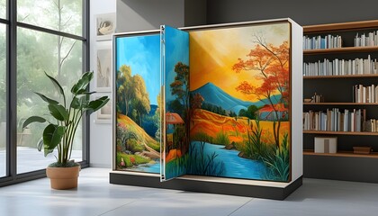 Efficient art storage solutions for large paintings featuring professional organization and innovative design in museum settings