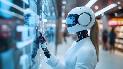 Poster - The Virtual Twin Improving User Interface Through Advanced Digital Technology - A futuristic concept of an AI-powered virtual assistant interacting with holographic displays and seamlessly