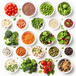 © Isaiah - vegetables healthy greens fresh tomatoes peas broccoli ingredients salad assortment natural nutrition organic seeds variety diet vegan bowl mixed colorful vitamins