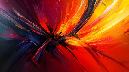 Bold abstract background with sharp lines and vibrant colors creating a sense of motion and energy.