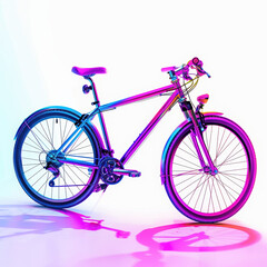 bicycle bike cycling neon colorful vibrant two-wheeler transportation wheels handlebars sports neon colors urban active health exercise fitness aesthetic gradient 