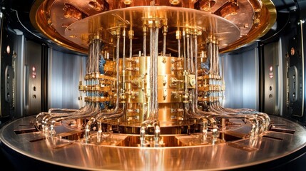 Poster - Innovative quantum computing hardware showcasing intricate design and high fidelity technology for next-generation computing