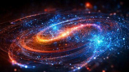 Poster - Exploring wave-particle duality in quantum mechanics through vivid visualizations of cosmic phenomena
