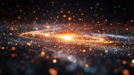 Poster - Visualizing quantum mechanics and superposition with vibrant cosmic elements in a dark space environment
