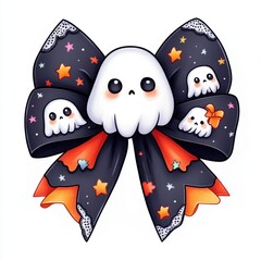 Wall Mural - Cute Ghost Bow for Halloween Illustration