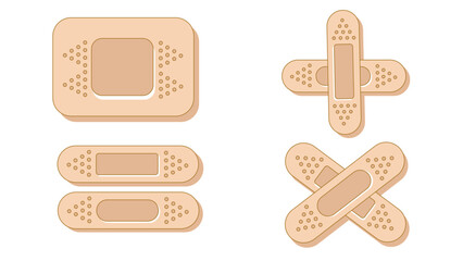 set of adhesive plasters for first aid for wounds, operations and skin damage, protecting open wound