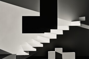 Poster - Exploring black and white contrast  emphasizing textures and shapes through light and shadow