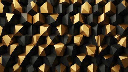 Black and gold geometric background.