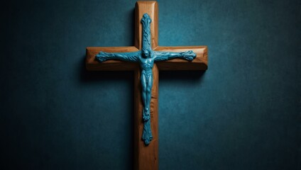 Blue background with a cross, symbolizing healing and medical care.