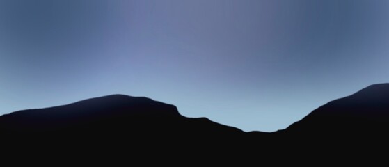 Wall Mural - a mountain range is silhouetted against a dark sky