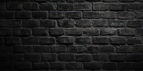 Wall Mural - 
Textured Black Brick Wall Background for Design Projects