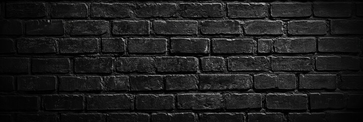 Poster - 
Textured Black Brick Wall Background for Design Projects