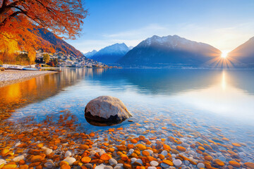 Canvas Print - Lake At Sunset