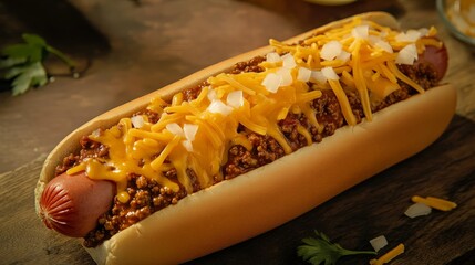 Chili Cheese Dog With Onions