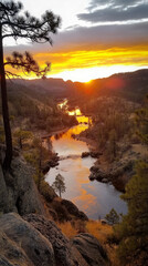 Canvas Print - Sunset In Valley