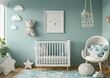 © neirfy - This chic nursery design showcases a stylish crib, cozy textures, and serene elements from nature itself
