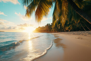 Wall Mural - Tropical Island At Sunset