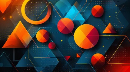 Circle and triangle vector abstract background 