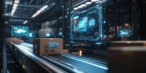 Poster - Delve into the fascinating future of package delivery and logistics by utilizing advanced augmented reality tracking systems designed for enhancing efficiency in supply chain management processes