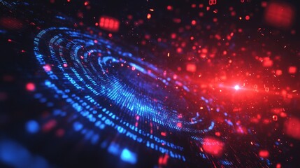 Aufkleber - This is a stunning abstract representation of digital data, artfully showcasing innovative network capabilities, advanced storage technology, and various complex scientific processes and achievements