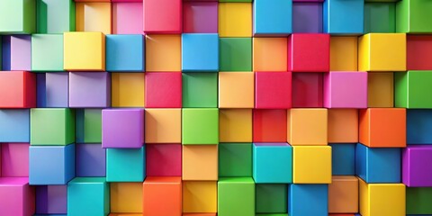 Wall Mural - Colorful squares in trendy 2018 colors for abstract background or design element