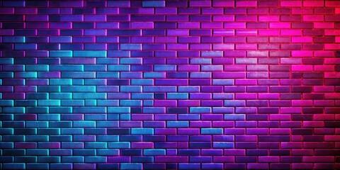 Wall Mural - Vibrant neon brick wall design in ultra high definition 8k resolution technology