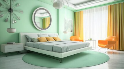 Wall Mural - Modern Minimalist Bedroom Interior Design