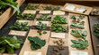 © aun - A collection of medicinal plant specimens from the Himalayas, arranged in natural settings with informative labels