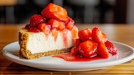 Wall Mural - Strawberry Cheesecake Dessert