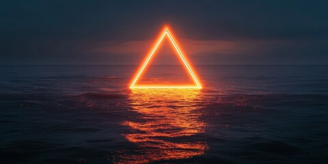 Poster - An abstract visual of a complex triangular corridor in a dark, illuminated digital landscape, blending technology with mesmerizing geometric aesthetics that captivate the viewers imagination