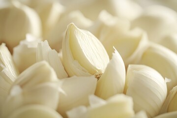 Wall Mural - Fresh Garlic Cloves Macro Close Up