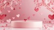 © Werckmeister - empty luxury product display podium, Valentines day theme background.