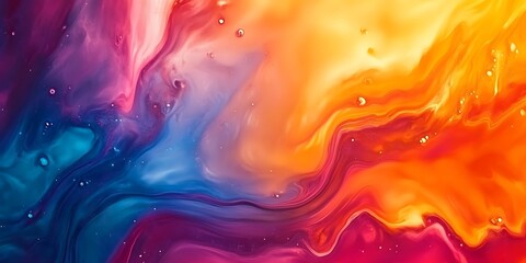 Wall Mural - Colorful abstract painting background. Liquid marbling paint background