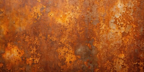 Rusty brown metal background with oxidizing texture, showing a damaged old metal surface