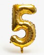 © Maryam - A shiny golden balloon in the shape of number 5