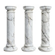 © nsit0108 - Three classic marble columns standing tall against a bright white background
