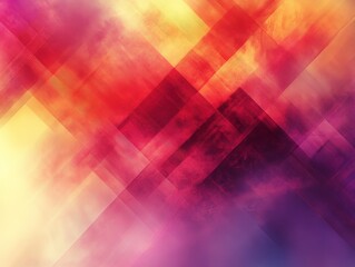 Poster - This image showcases vivid gradient abstract squares in layered translucent colors, creating a sense of depth and luminosity, offering a visually compelling artistic piece.
