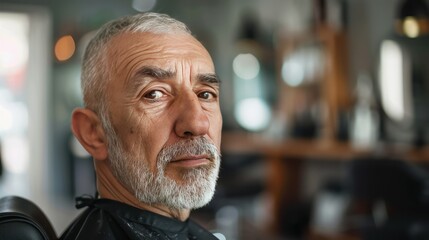 Wall Mural - Portrait of a man in a barber shop