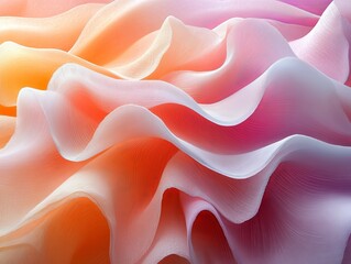 Poster - This captivating abstract image showcases elegantly layered waves of color, creating a harmonious balance between vibrant hues and smooth textures, evoking a serene feeling.