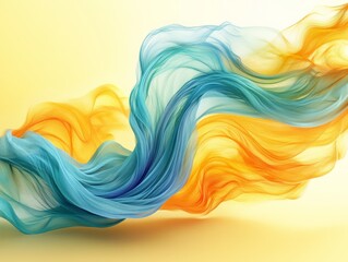 Aufkleber - Bright, multicolored swirling waves dance against a vibrant gradient backdrop, creating an energetic and lively abstract image full of movement.