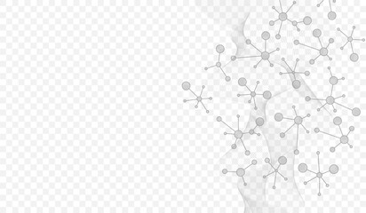 Poster - Molecular abstract structure background. Scientific vector illustration with molecule DNA. Medical, science and technology concept for banner template or header