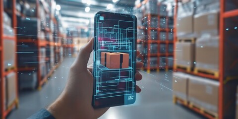 Poster - Discover how innovative augmented reality systems are revolutionizing package delivery processes and enhancing logistics tracking within contemporary warehouses across various industries