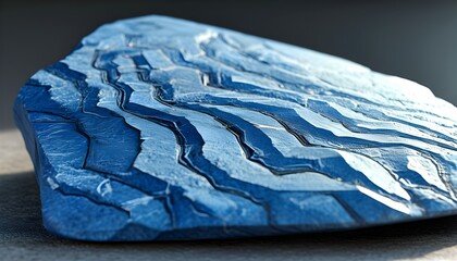 Intricate geometric pattern of blue stone texture created through AI generation