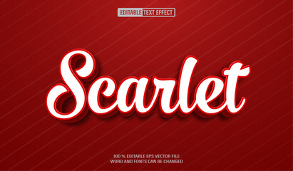 Poster - Editable 3d text style effect - Red Script text effect Template