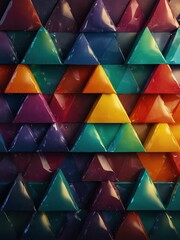 Wall Mural - Glossy triangles abstract design.