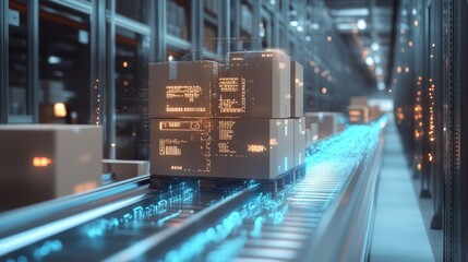 Poster - Augmented reality improves package delivery tracking and pickup in logistics, revolutionizing supply chain management and making the industry more efficient, reliable, and innovative